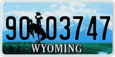 WY license plate 9003747
