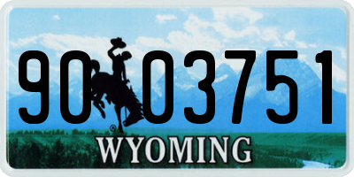 WY license plate 9003751
