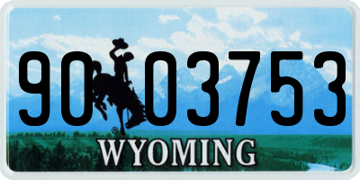 WY license plate 9003753