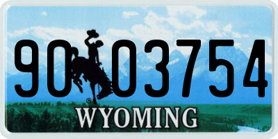 WY license plate 9003754