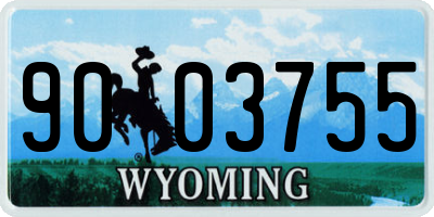 WY license plate 9003755