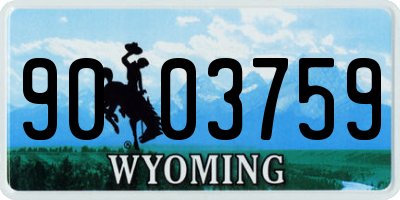 WY license plate 9003759