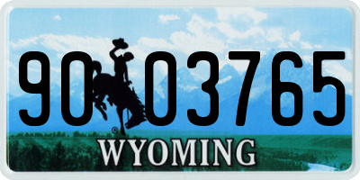 WY license plate 9003765