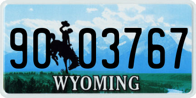 WY license plate 9003767