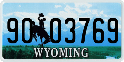 WY license plate 9003769