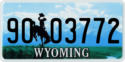 WY license plate 9003772