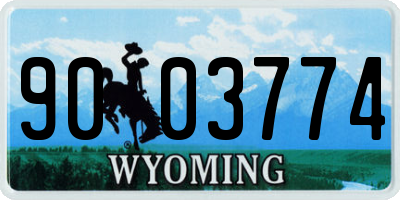 WY license plate 9003774
