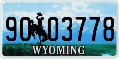 WY license plate 9003778