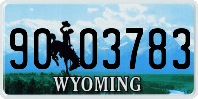 WY license plate 9003783