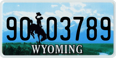 WY license plate 9003789