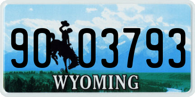WY license plate 9003793