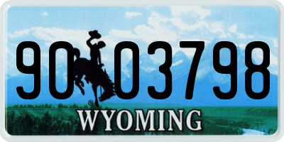 WY license plate 9003798