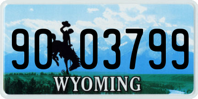 WY license plate 9003799