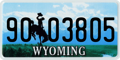 WY license plate 9003805