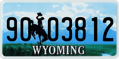 WY license plate 9003812