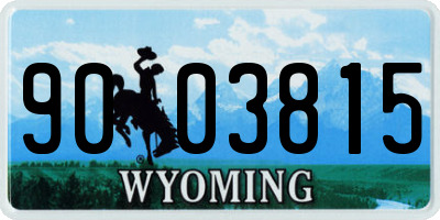 WY license plate 9003815