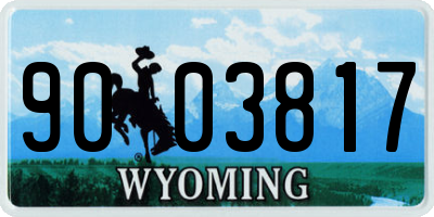 WY license plate 9003817