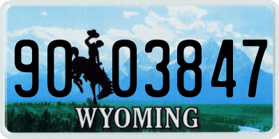 WY license plate 9003847