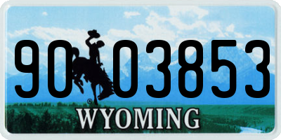 WY license plate 9003853
