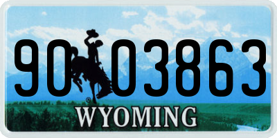WY license plate 9003863