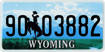 WY license plate 9003882