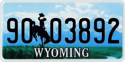WY license plate 9003892