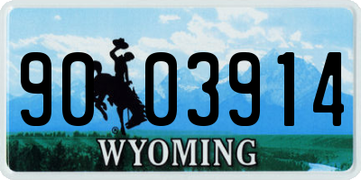 WY license plate 9003914