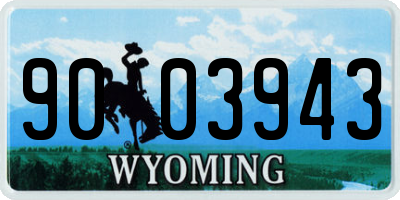WY license plate 9003943