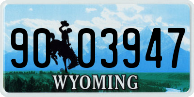 WY license plate 9003947