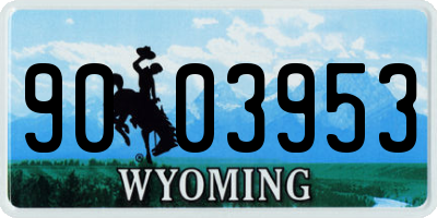 WY license plate 9003953