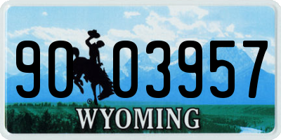 WY license plate 9003957
