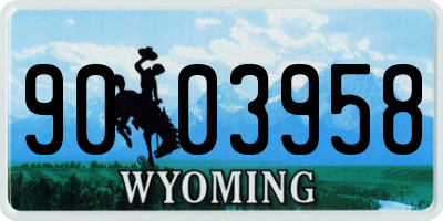 WY license plate 9003958