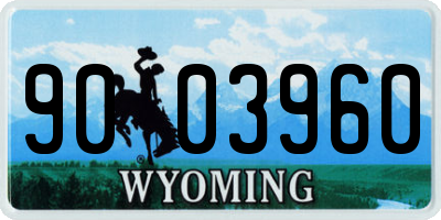 WY license plate 9003960