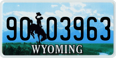 WY license plate 9003963