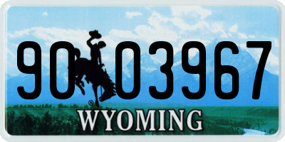 WY license plate 9003967