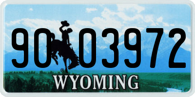 WY license plate 9003972