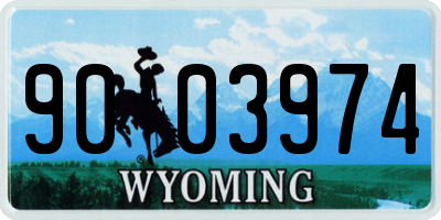 WY license plate 9003974