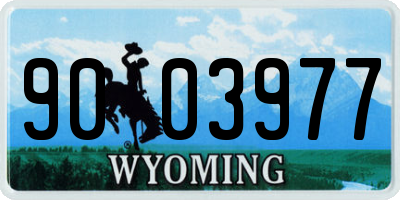 WY license plate 9003977