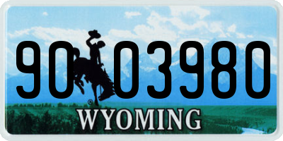 WY license plate 9003980