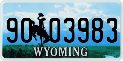 WY license plate 9003983