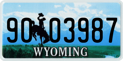 WY license plate 9003987