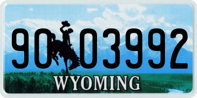 WY license plate 9003992