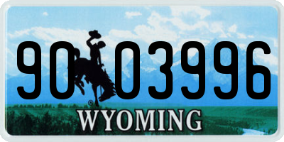 WY license plate 9003996