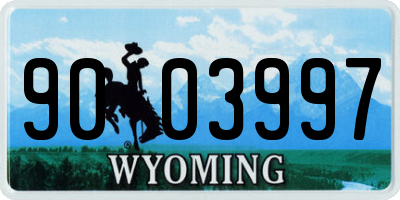 WY license plate 9003997