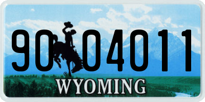 WY license plate 9004011