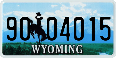 WY license plate 9004015
