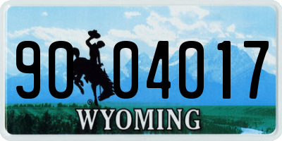 WY license plate 9004017