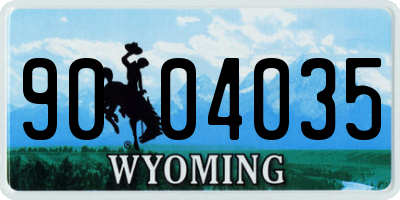 WY license plate 9004035