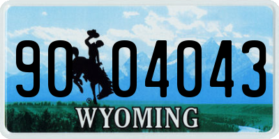 WY license plate 9004043