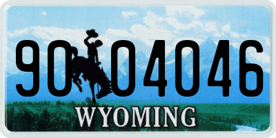 WY license plate 9004046